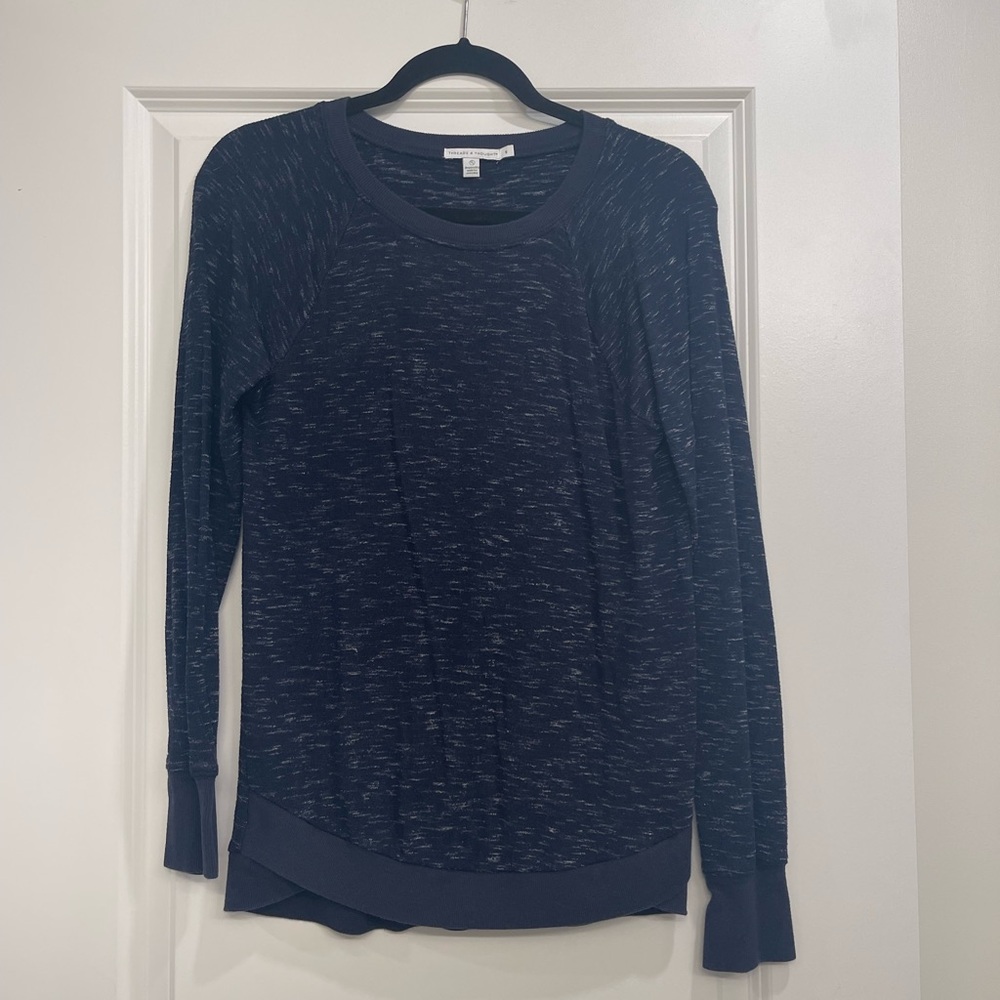 Women's Navy Long Sleeve Top
